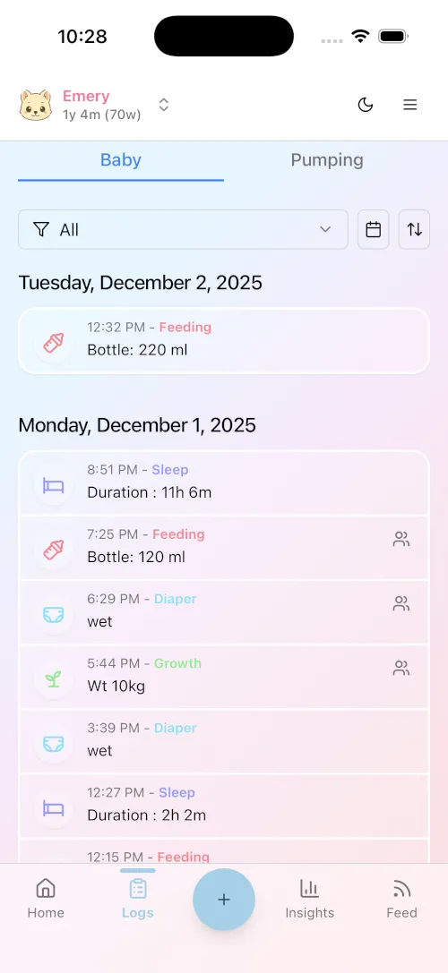 Light theme view