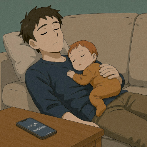 White noise options within the baby tracking app.